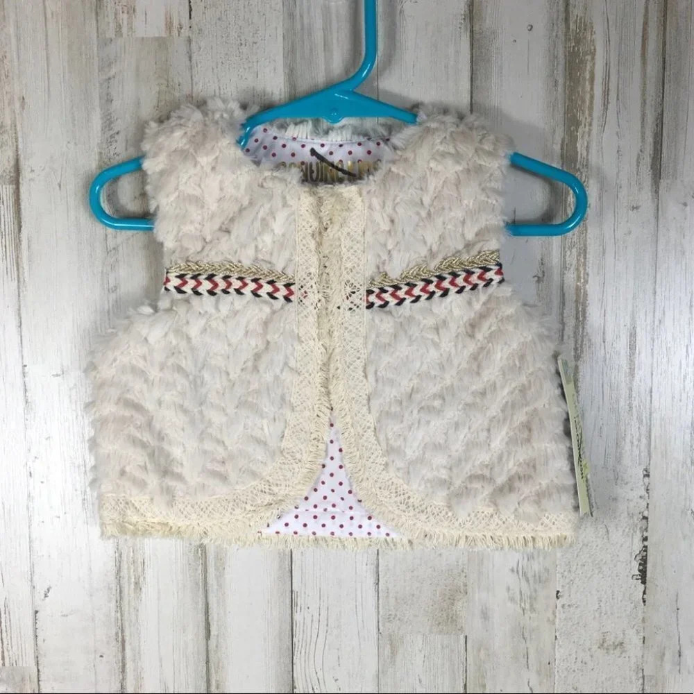 Osh Kosh Faux Fur Fuzzy Soft Vest 12m Furry NWT